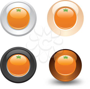 Orange button, set, web 2.0 icons, design element