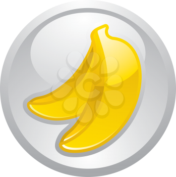 Gray button Banana, vector, design element