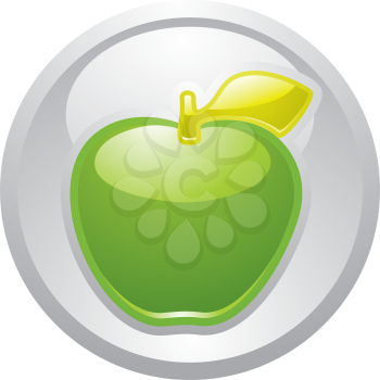 Gray button Green Apple, vector, design element