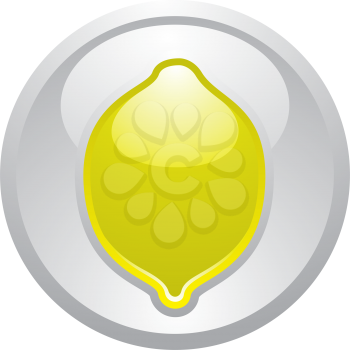 Gray button Lemon, vector, design element