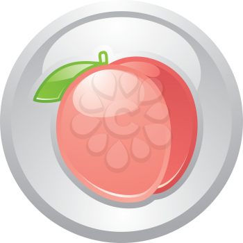 Gray button Peach, vector, design element