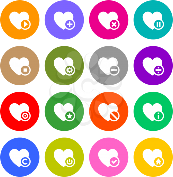 Icons set - hearts, vector illustration