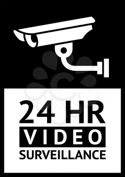 Warning sticker for security alarm CCTV camera surveillance