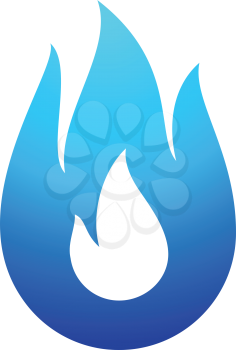 Fire flame blue icon on a white background