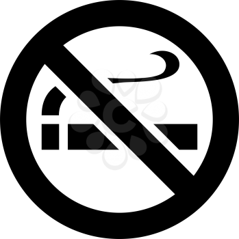 No smoking black sign on a white background