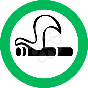 Smoking area, green sign on a white background