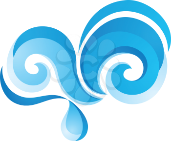 Wave icon on white background, vector illustration