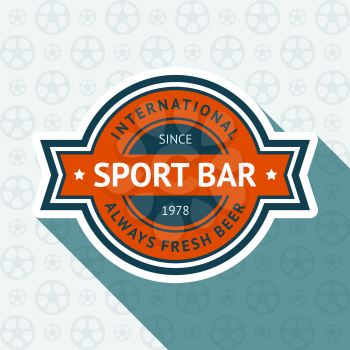 Soccer pub badge, vector illustration 10 EPS, on a blue background