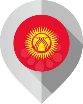 Marker with flag for map, vector illustration on white background