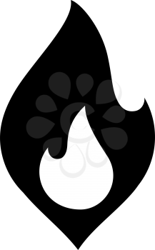 Fire flames, new black icon, vector illustration