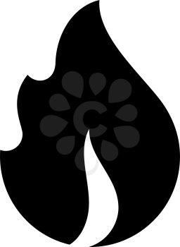Fire flames, new black icon, vector illustration