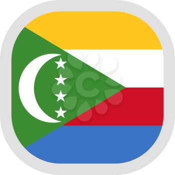 Flag of Comoros. Rounded square icon on white background, vector illustration.