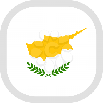 Flag of Cyprus. Rounded square icon on white background, vector illustration.