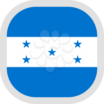 Flag of Honduras. Rounded square icon on white background, vector illustration.