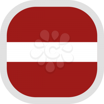 Flag of Latvia. Rounded square icon on white background, vector illustration.