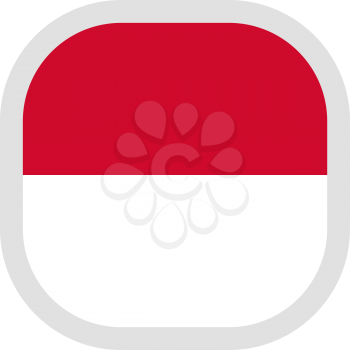 Flag of Monaco. Rounded square icon on white background, vector illustration.
