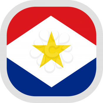 Flag of Municipality of the Kingdom of the Netherlands Saba. Rounded square icon on white background, vector illustration.