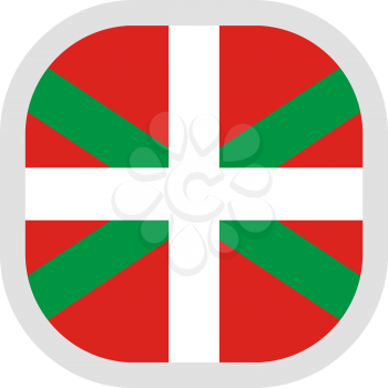 Flag of Basque Autonomous Community. Rounded square icon on white background, vector illustration.