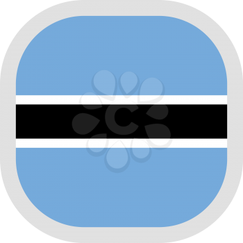 Flag of Botswana. Rounded square icon on white background, vector illustration.