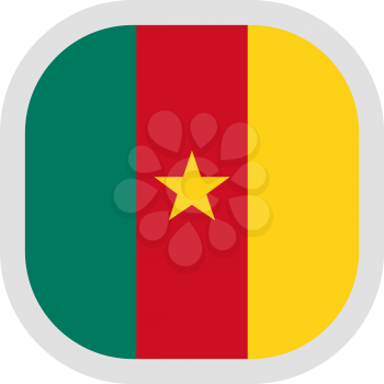 Flag of Republic of Cameroon. Rounded square icon on white background, vector illustration.