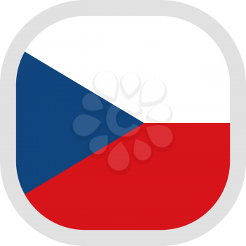 Flag of Czech Republic. Rounded square icon on white background, vector illustration.