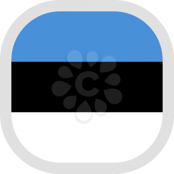 Flag of Estonia. Rounded square icon on white background, vector illustration.
