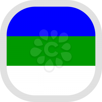 Flag of Komi Republic. Rounded square icon on white background, vector illustration.
