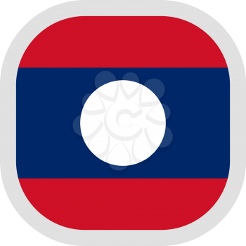 Flag of Laos. Rounded square icon on white background, vector illustration.