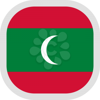Flag of Maldives. Rounded square icon on white background, vector illustration.
