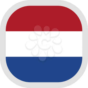 Flag of Netherlands. Rounded square icon on white background, vector illustration.