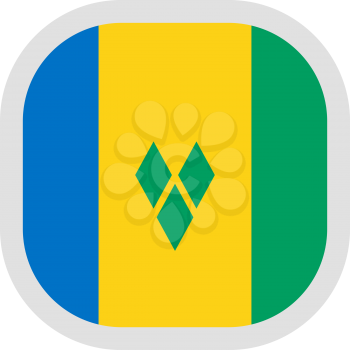 Flag of Saint Vincent and the Grenadines. Rounded square icon on white background, vector illustration.