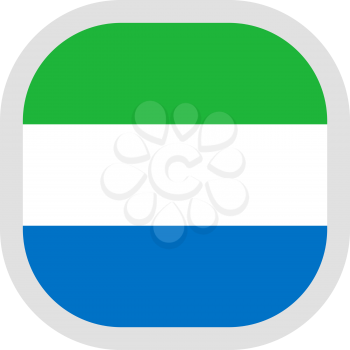 Flag of Sierra Leone. Rounded square icon on white background, vector illustration.