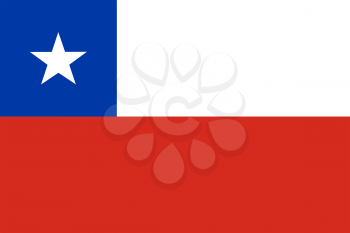 Flag of Chile. Rectangular shape icon on white background, vector illustration.