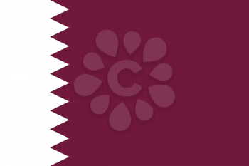 Flag of Qatar. Rectangular shape icon on white background, vector illustration.