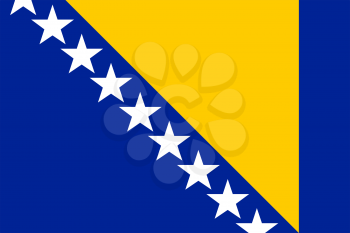 Flag of Bosnia and Herzegovina. Rectangular shape icon on white background, vector illustration.