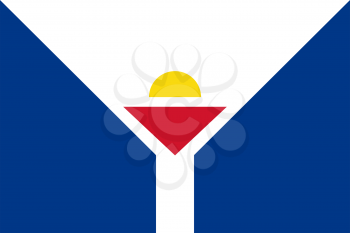 Flag of Saint Martin. Rectangular shape icon on white background, vector illustration.