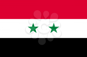 Flag of Syria. Rectangular shape icon on white background, vector illustration.