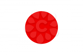 Flag of Japan. Rectangular shape icon on white background, vector illustration.