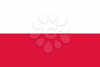 Flag of Poland. Rectangular shape icon on white background, vector illustration.