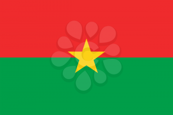 Flag of Burkina Faso. Rectangular shape icon on white background, vector illustration.