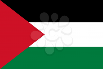 Flag of Palestine. Rectangular shape icon on white background, vector illustration.