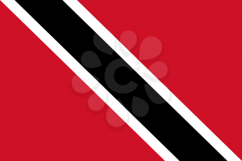 Flag of Trinidad and Tobago. Rectangular shape icon on white background, vector illustration.