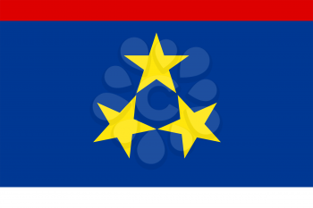 Flag of Vojvodina. Rectangular shape icon on white background, vector illustration.