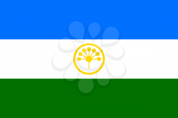 Flag of Bashkortostan. Rectangular shape icon on white background, vector illustration.