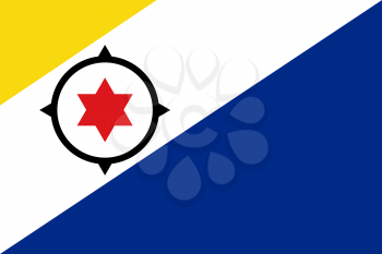 Flag of Bonaire. Rectangular shape icon on white background, vector illustration.