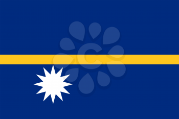 Flag of Nauru. Rectangular shape icon on white background, vector illustration.