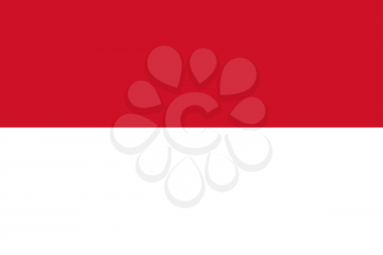 Flag of Indonesia. Rectangular shape icon on white background, vector illustration.