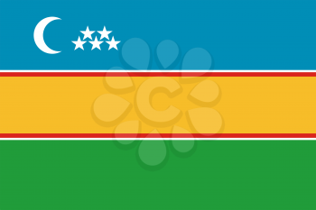 Flag of Karakalpakstan. Rectangular shape icon on white background, vector illustration.