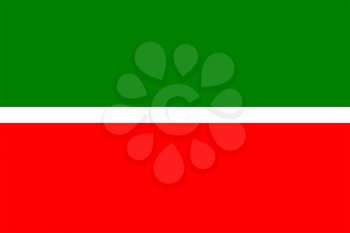 Flag of Tatarstan. Rectangular shape icon on white background, vector illustration.