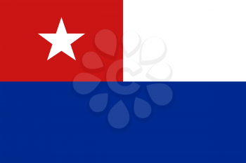 Flag of naval jack of cuba. Rectangular shape icon on white background, vector illustration.